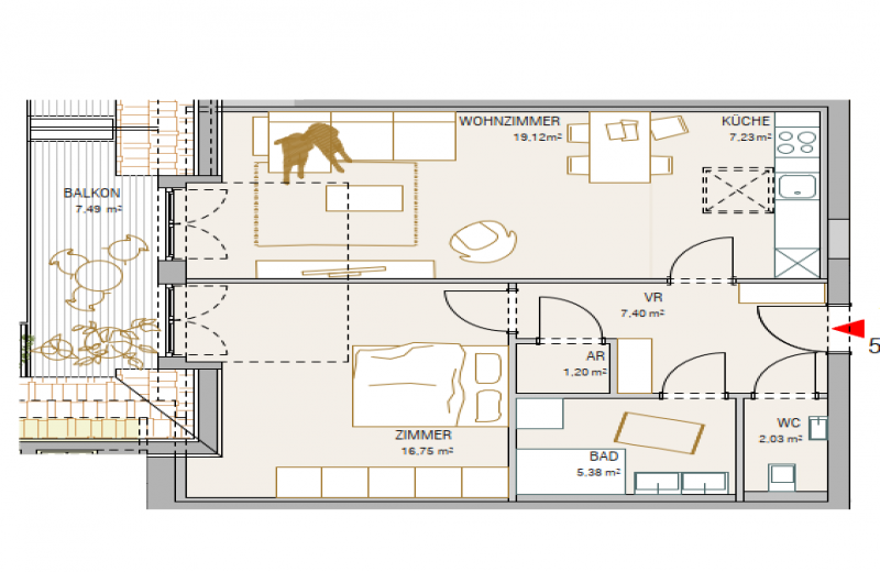 2 Schlafzimmer Schlafzimmer, ,1 BadBadezimmer,Wohnung,Verkauf,1655